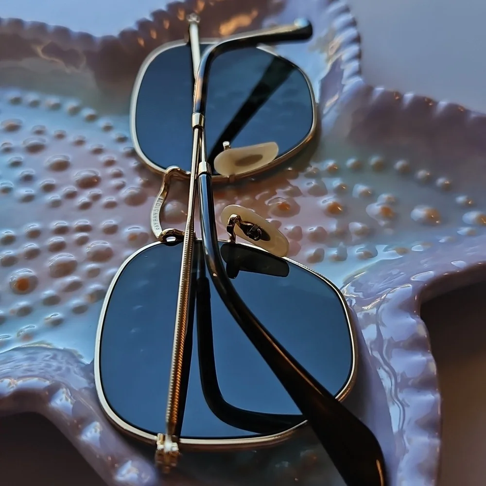 Ray-Ban RB3548N Gold Hexagonal Sunglasses 51mm Made in Italy